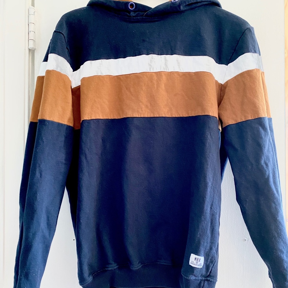 MBX Men Navy Blue Large Hoodie